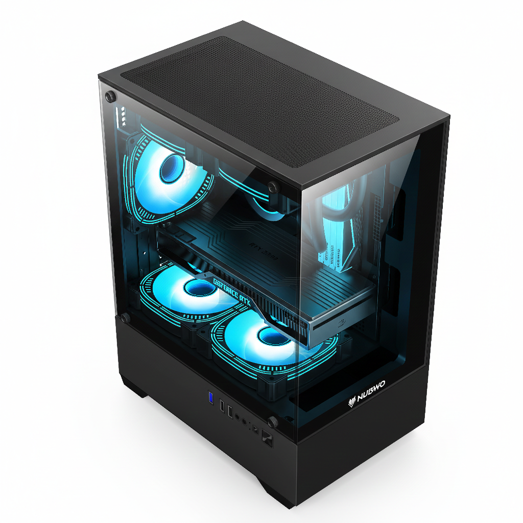 รุ่นใหม่ NUBWO ARMORY เคสคอมพิวเตอร์ PC mATX CASE NPC-333 แถม 1FANs RGB ...