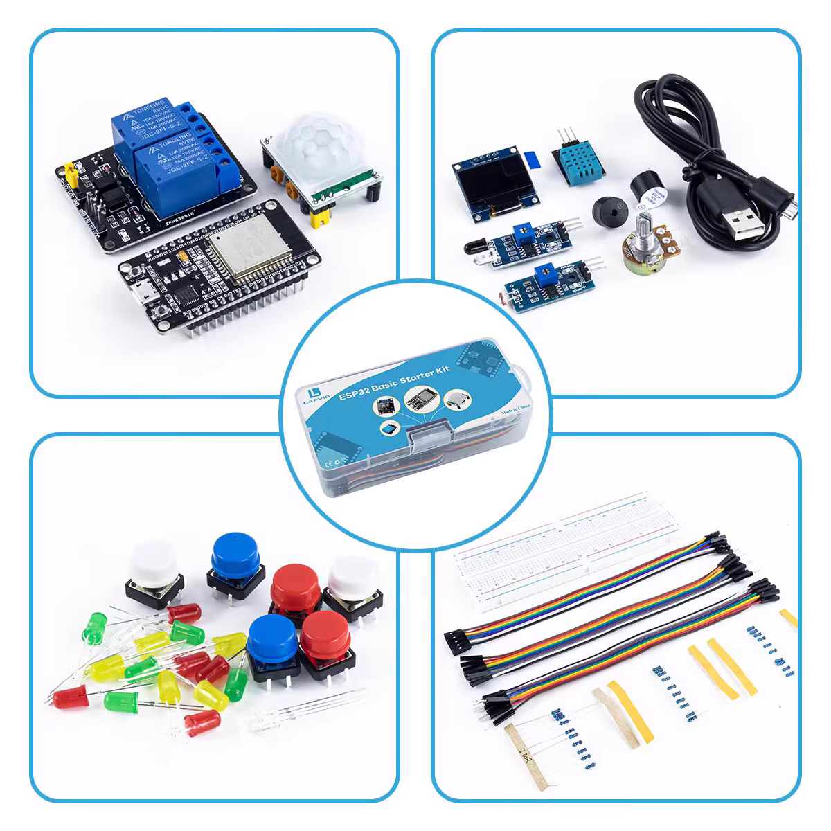 ชุดเริ่มต้น ESP32 Starter Kit เรียนรู้ IoT ครบจบ มาพร้อมเซนเซอร์ 60 ...
