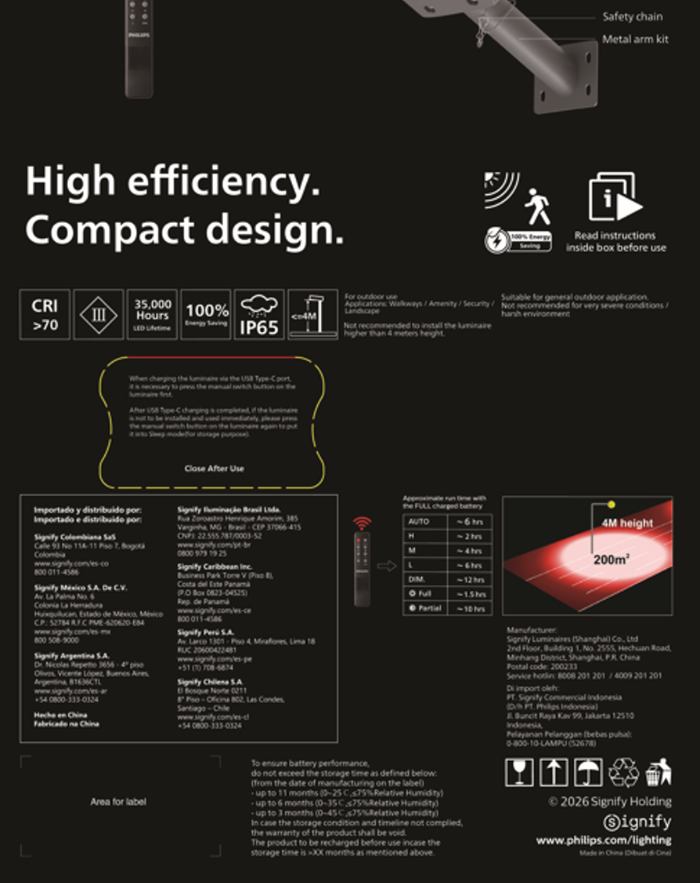 Philips Lighting Solar โคมไฟถนนโซลาร์รุ่นBRC010 G3 ใหม่ 5000Lumen 500W ...
