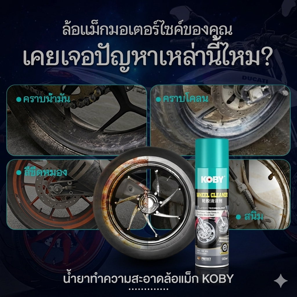 KOBY Wheel Cleaner 560ml น้ำยาทำความสะอาดล้อรถ ล้างล้อแม็ก สูตรอ่อนโยน ...