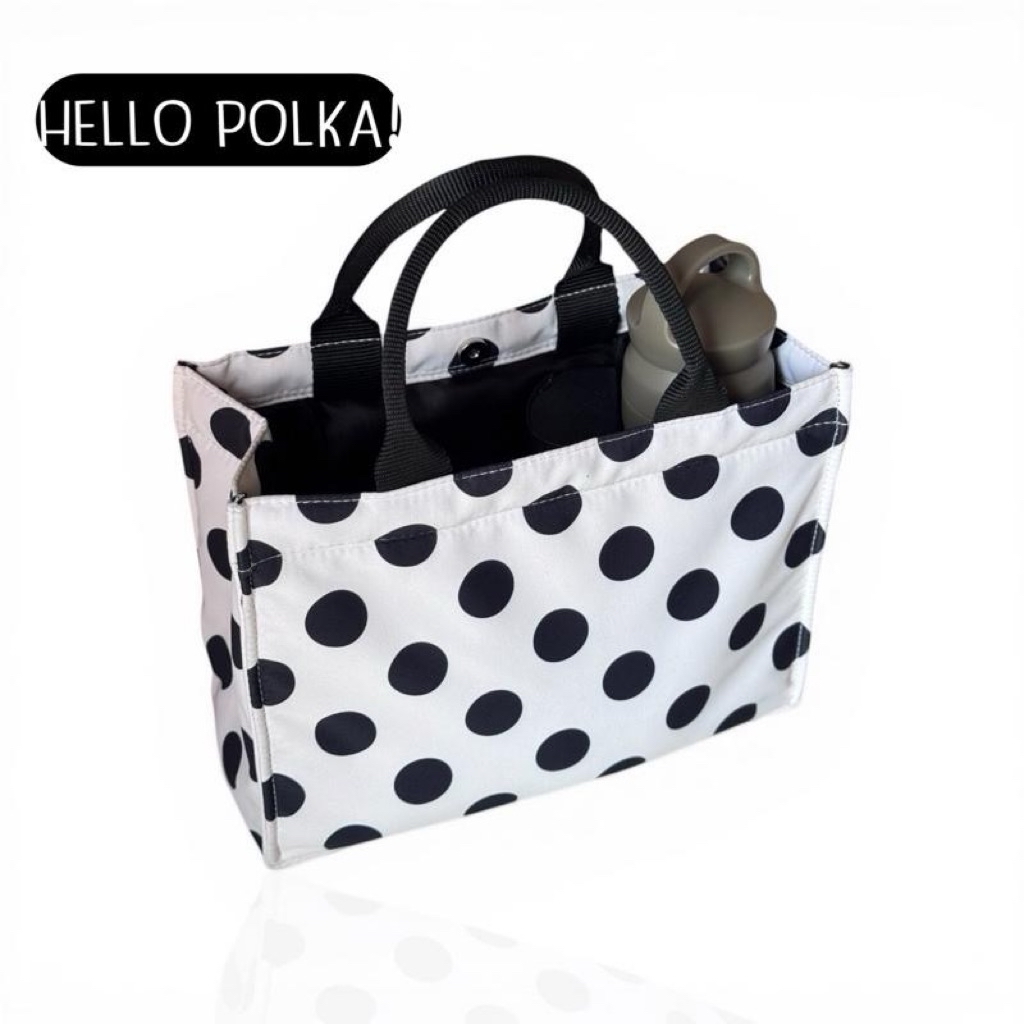Hello Polka! กระเป๋าสะพายลายจุดสีดำ | Shopee Thailand