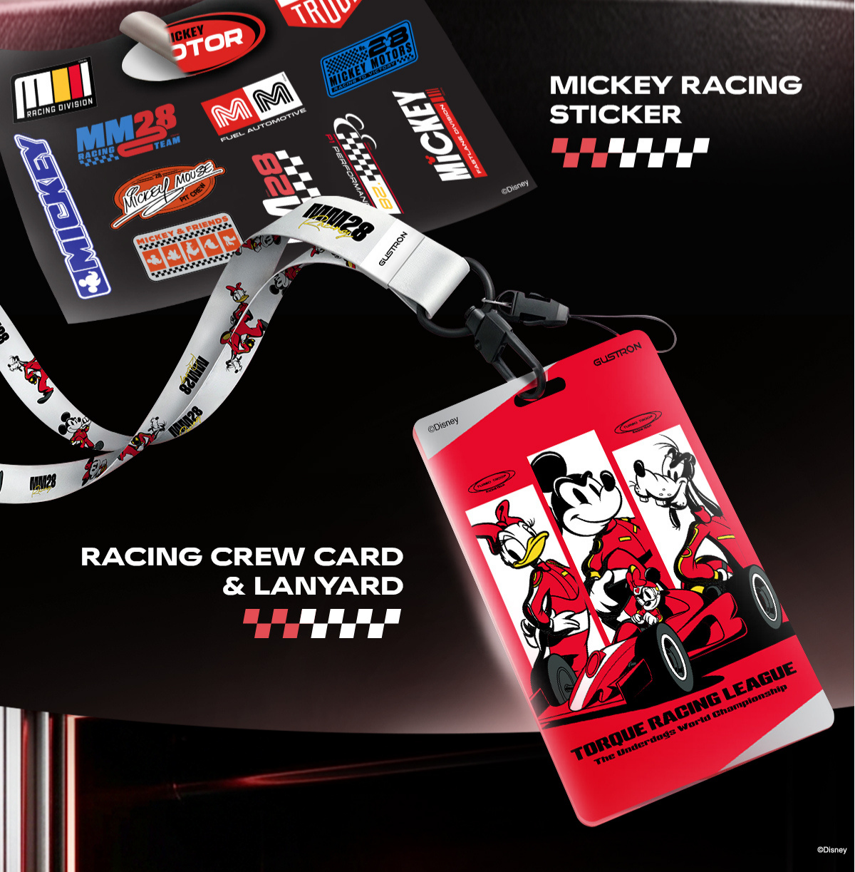 [ลิขสิทธิ์แท้] Gustron x Mickey Racing Portable Handheld Fan - Red พัด ...