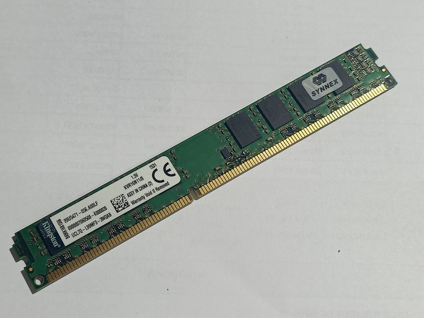 Ram Kingston ddr3 bus1600/8G แบบ 16 ชิป รหัส KVR16N11/8 สำหรับ PC มี ...
