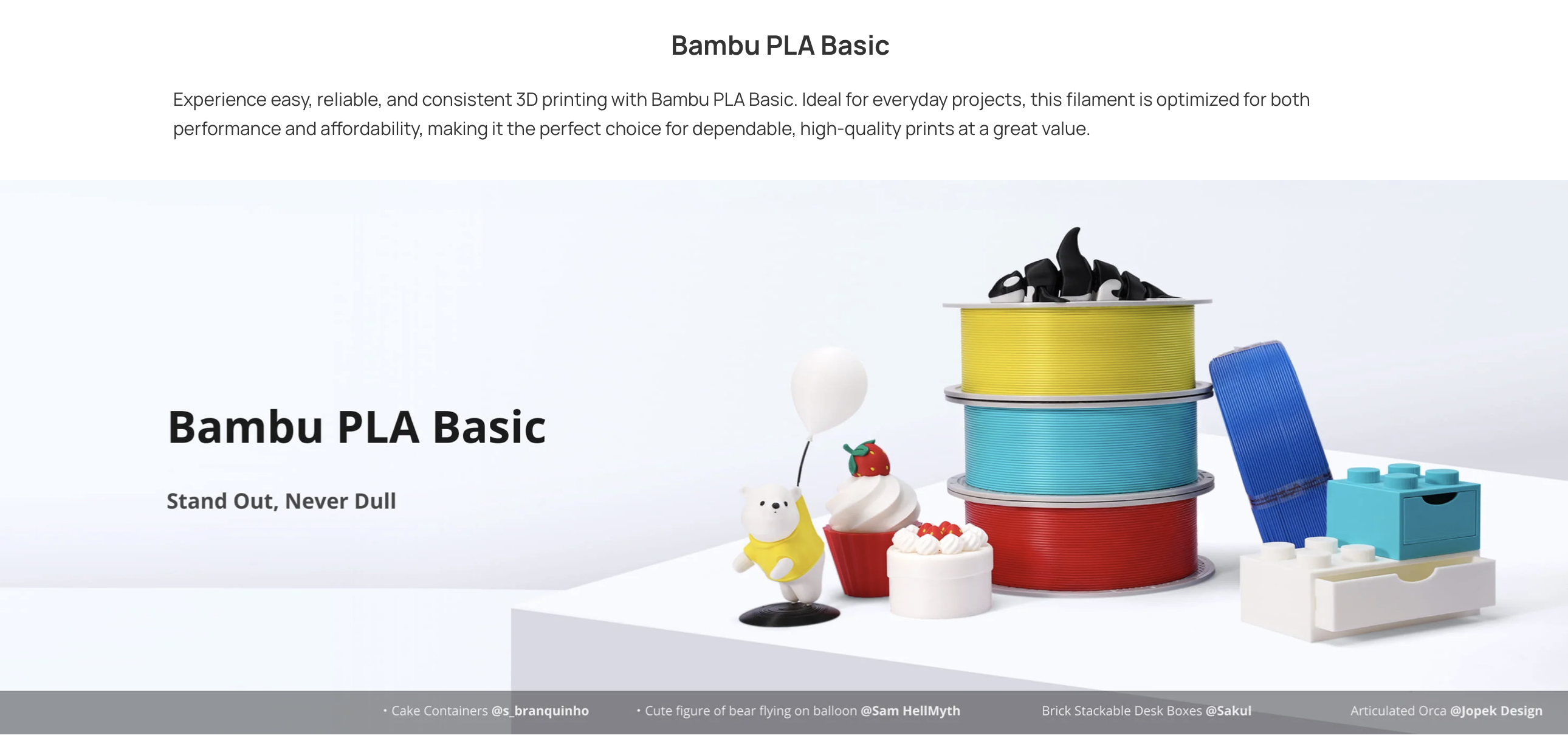 Bambu Lab PLA Basic Filament with spool RFID พร้อมแกนม้วน สำหรับ 3D ...