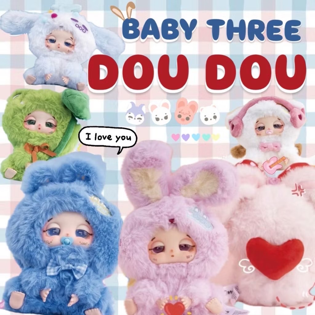 Baby Three mini Kun Bao Dou Dou น้อนง่วนน ตาปรือพร้อมส่งในไทย (ยกbox ...