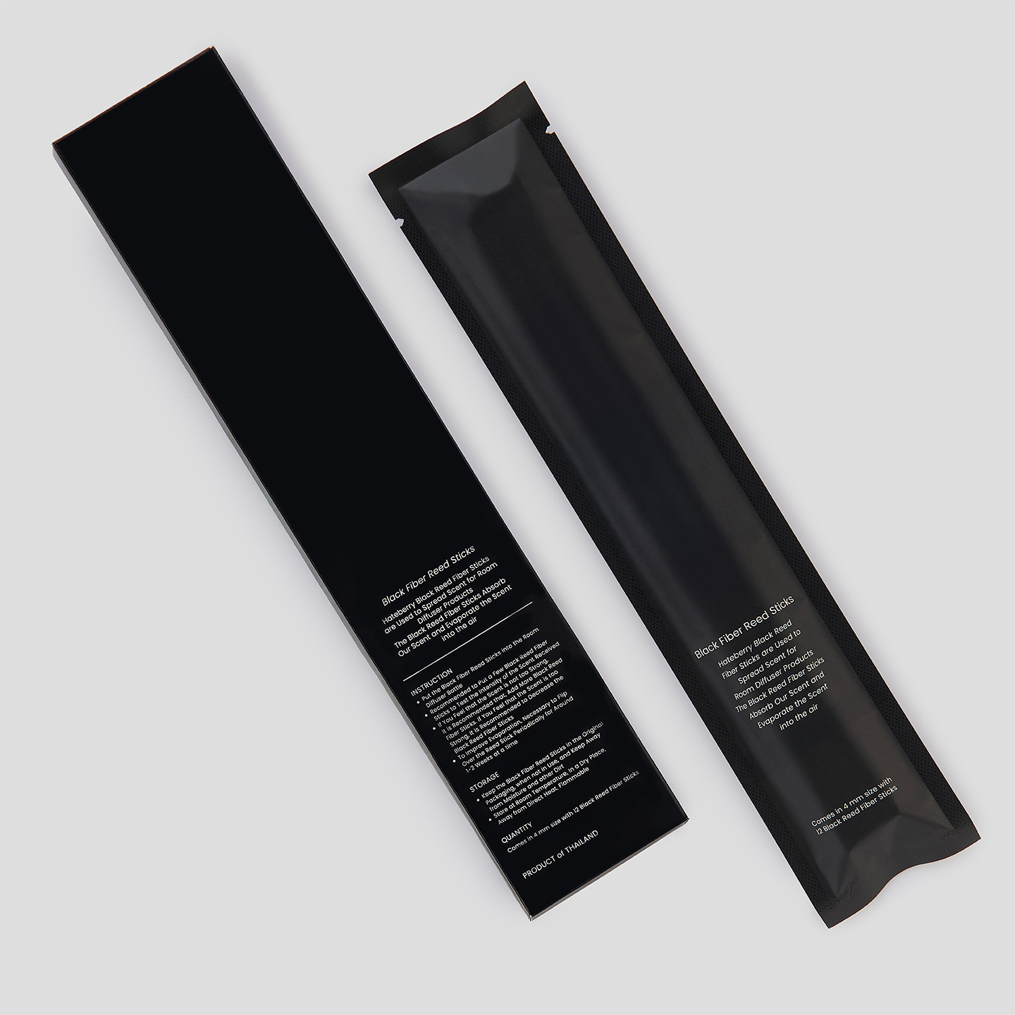 Hateberry Scent Black Fiber Reed Sticks ก้านไฟเบอร์สีดำแบบรีฟิล 12 ก้าน ...