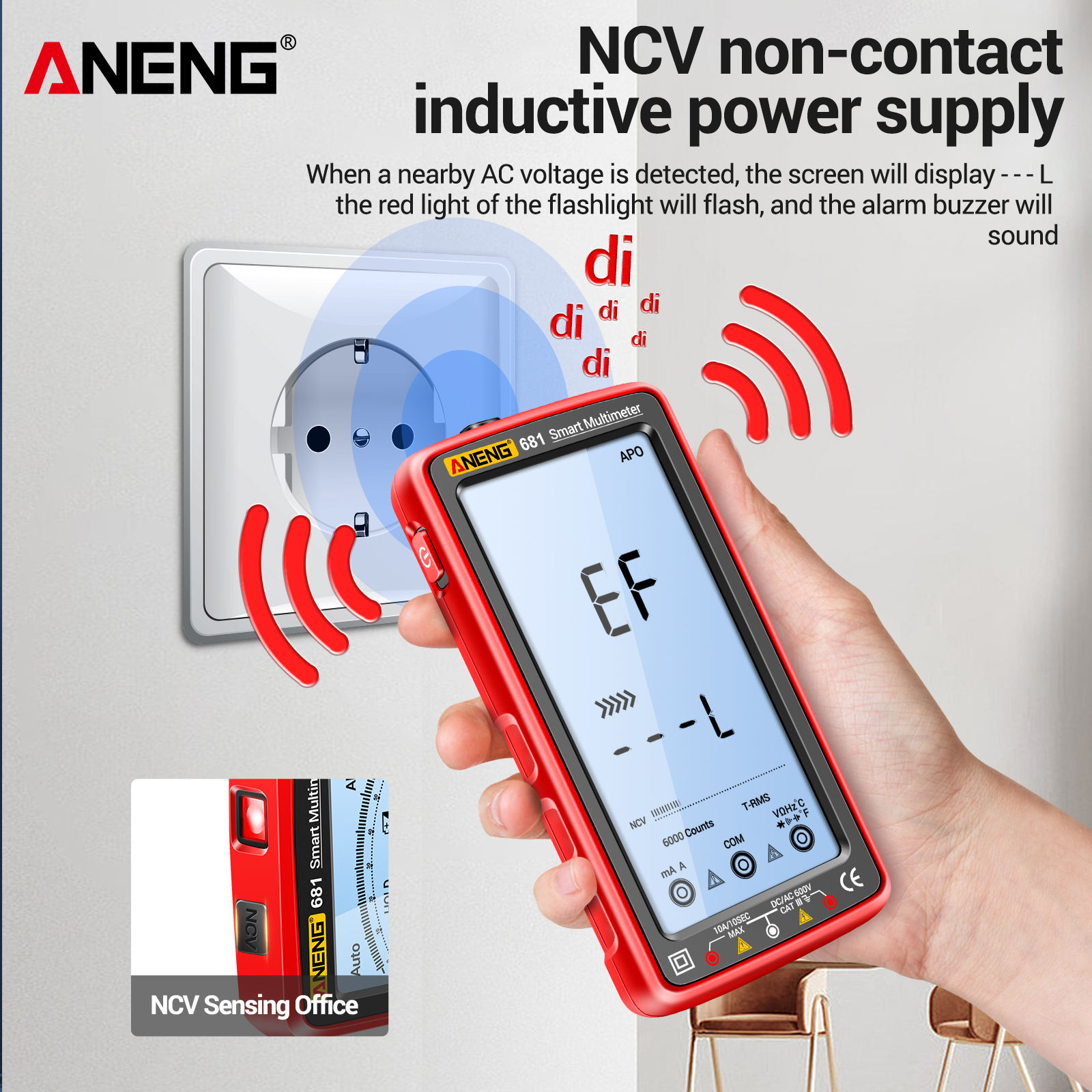 681 Multimeter สีแดง ดิจิตอลมัลติมิเตอร์ ″ANENG″ | Shopee Thailand