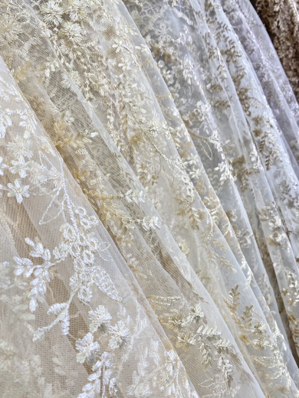 ลูกไม้ลายดอกไม้เล็กเลื้อยเต็มผืน หน้ากว้าง 51 นิ้ว (A56) | Shopee Thailand