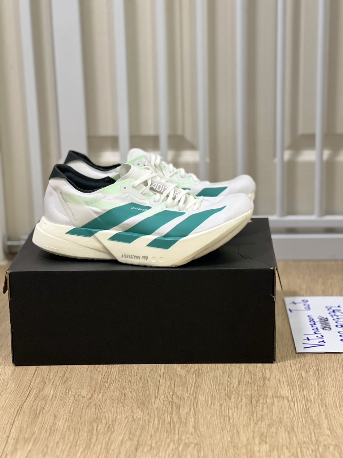 [ PREORDER ] รองเท้าวิ่ง Adizero Adios Pro 4 White Pulse Teal Carbon ...