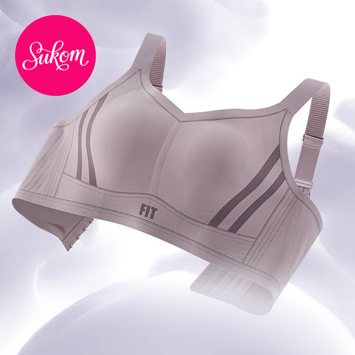 Sukom เสื้อชั้นในกีฬาไร้โครงสำหรับผู้หญิง คัพเต็ม ยกกระชับและป้องกันการ ...