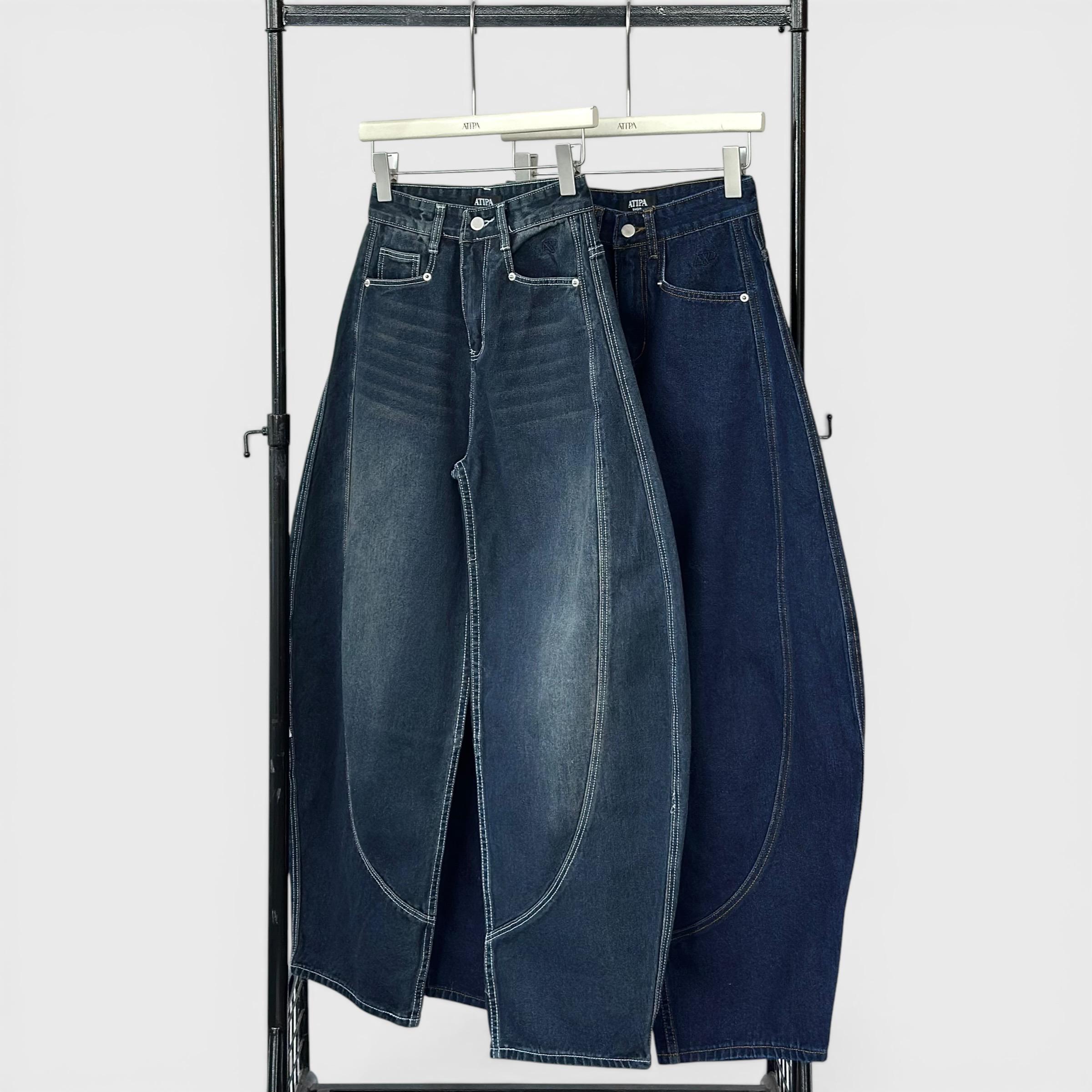 Atipashop - Roud Barrel Jeans (AY01#) | กางเกงยีนส์ขายาวทรงบาร์เรล ...
