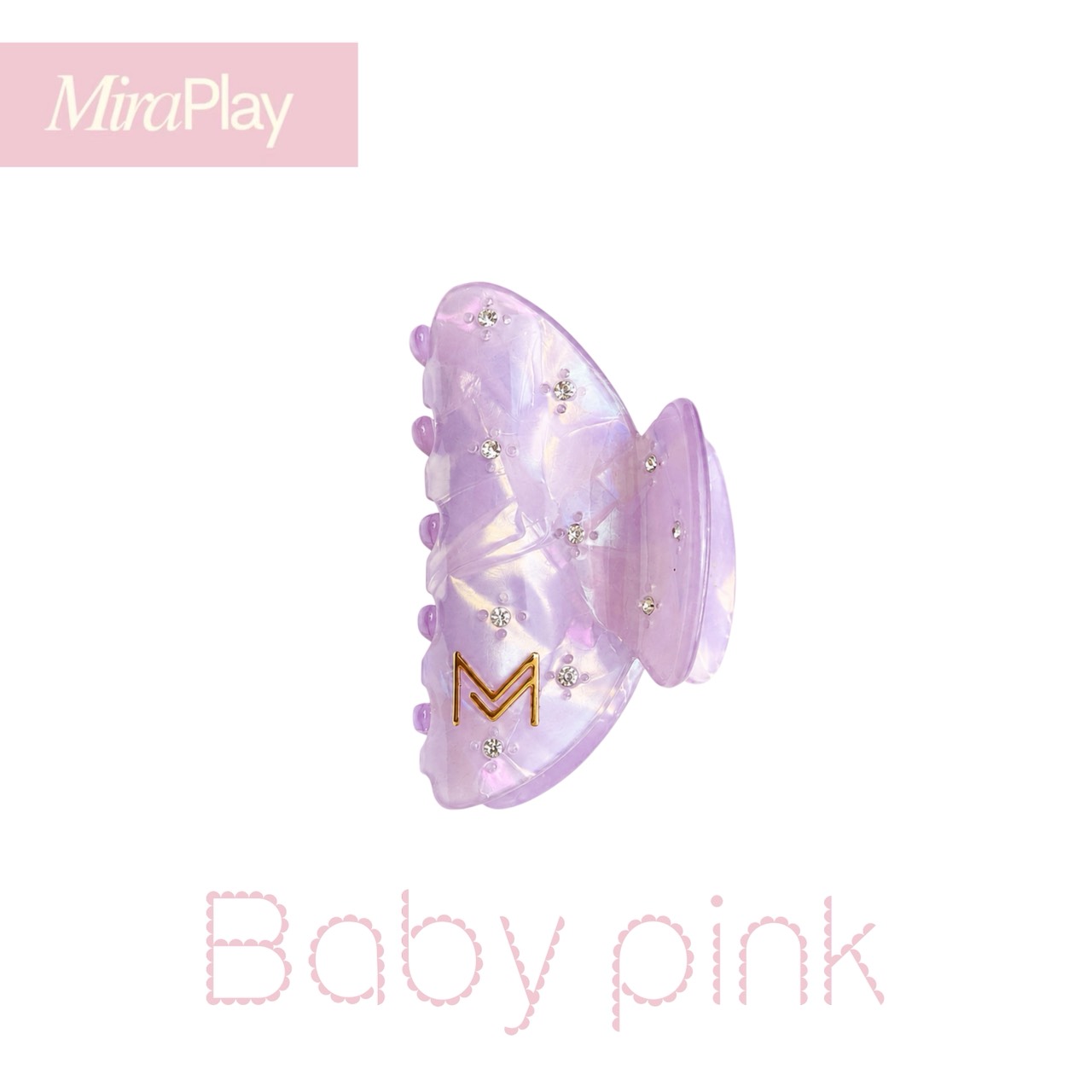 💗 MiraPlays Crystal Hair Claw) hair clib ทรงก้ามปูประดับคริสตัล size ...