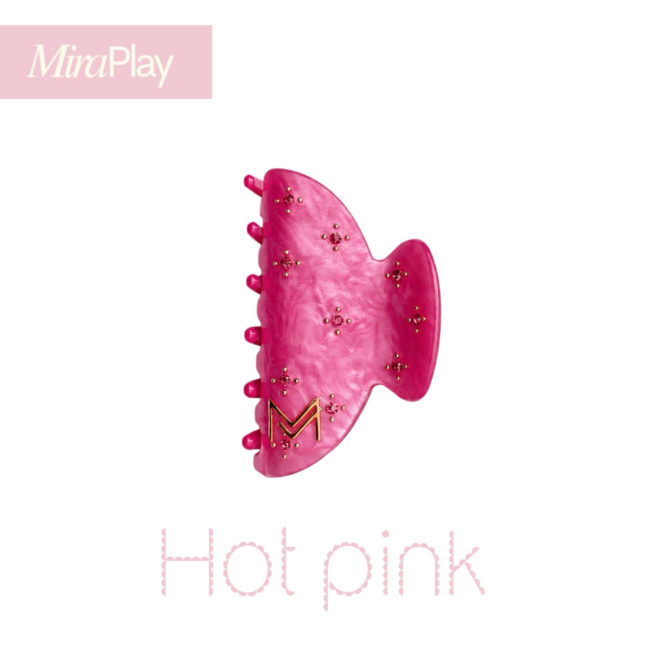 💗 MiraPlays Crystal Hair Claw) hair clib ทรงก้ามปูประดับคริสตัล size ...