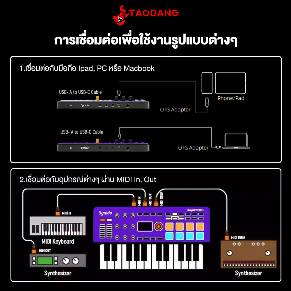 Synido TempoKEY W25 คีย์บอร์ดใบ้ Synido Midi Keyboard - เต่าแดง ...
