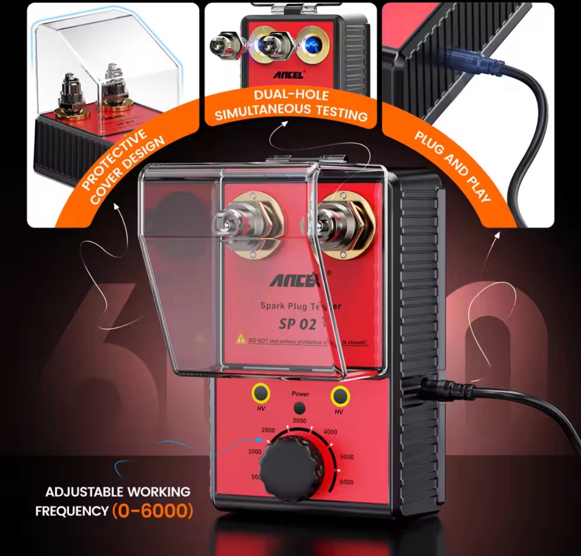ANCEL SP02 เครื่องทดสอบหัวเทียนรถ 220V 110Vเครื่องทดสอบคอยล์จุดระเบิด ...