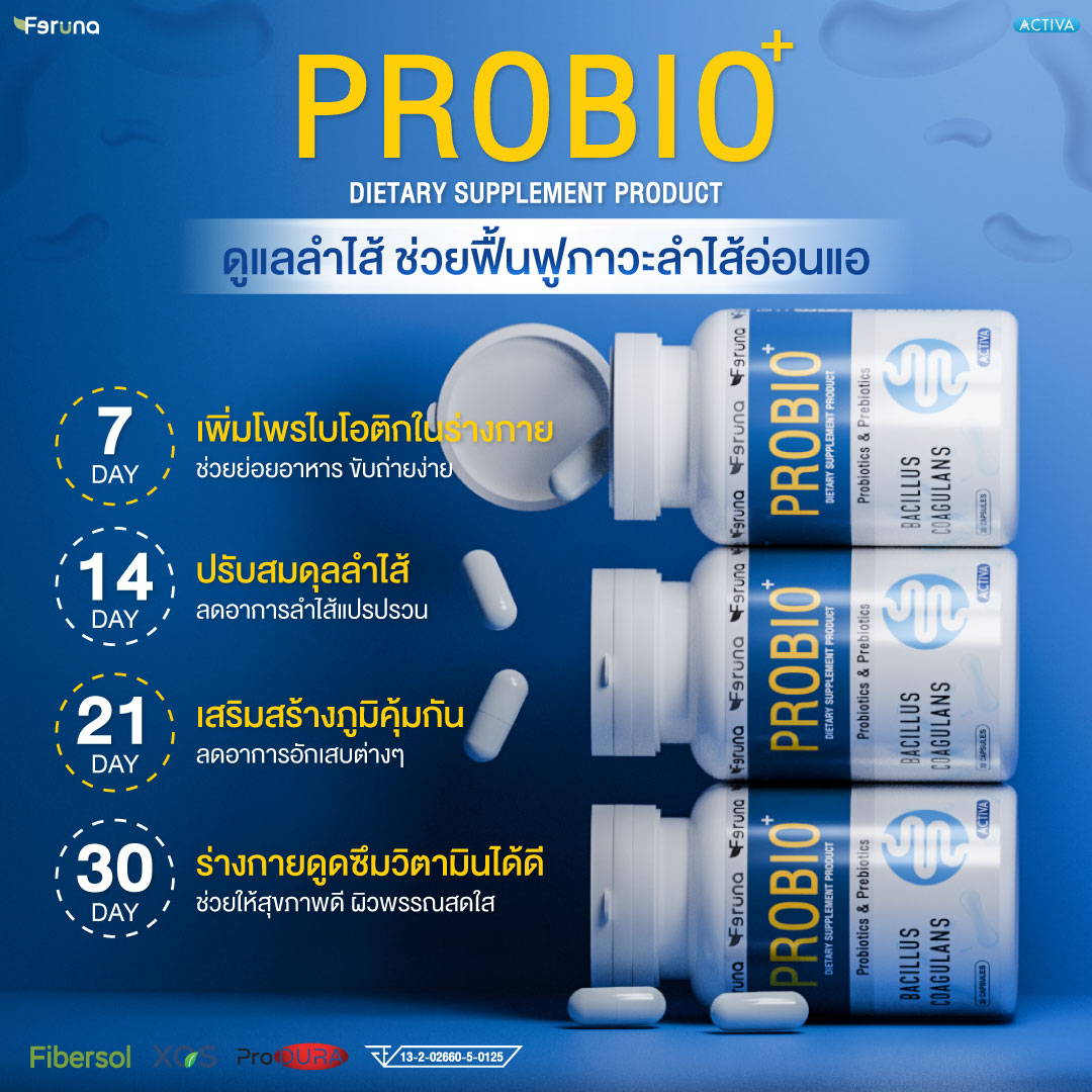 Feruna Probio+ Produra ฟีรูน่าโปรไบโอพลัส เสริมจุลินทรีย์ตัวดี ปรับ ...