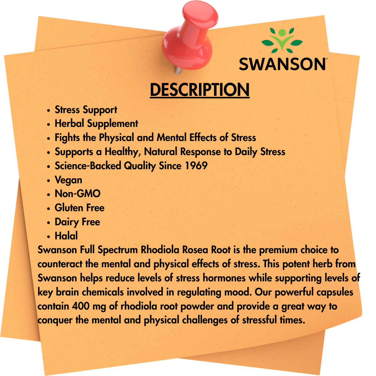 โรดิโอลา Full Spectrum® Rhodiola Rosea Root 400 mg 100 Vegan Capsules ...