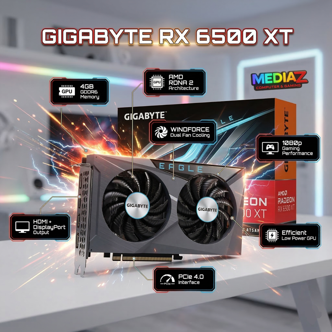 ส่งทันที Clearance Radeon RX 6500 XT Eagle Gigabyte GDDR6 4GB PCIe 4.0 ...