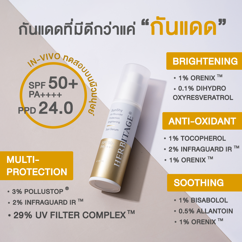 เซรั่มกันแดด HERBITAGE SUNSHY ALL-ROUNDER PROTECTION BRIGHTENING SUN ...
