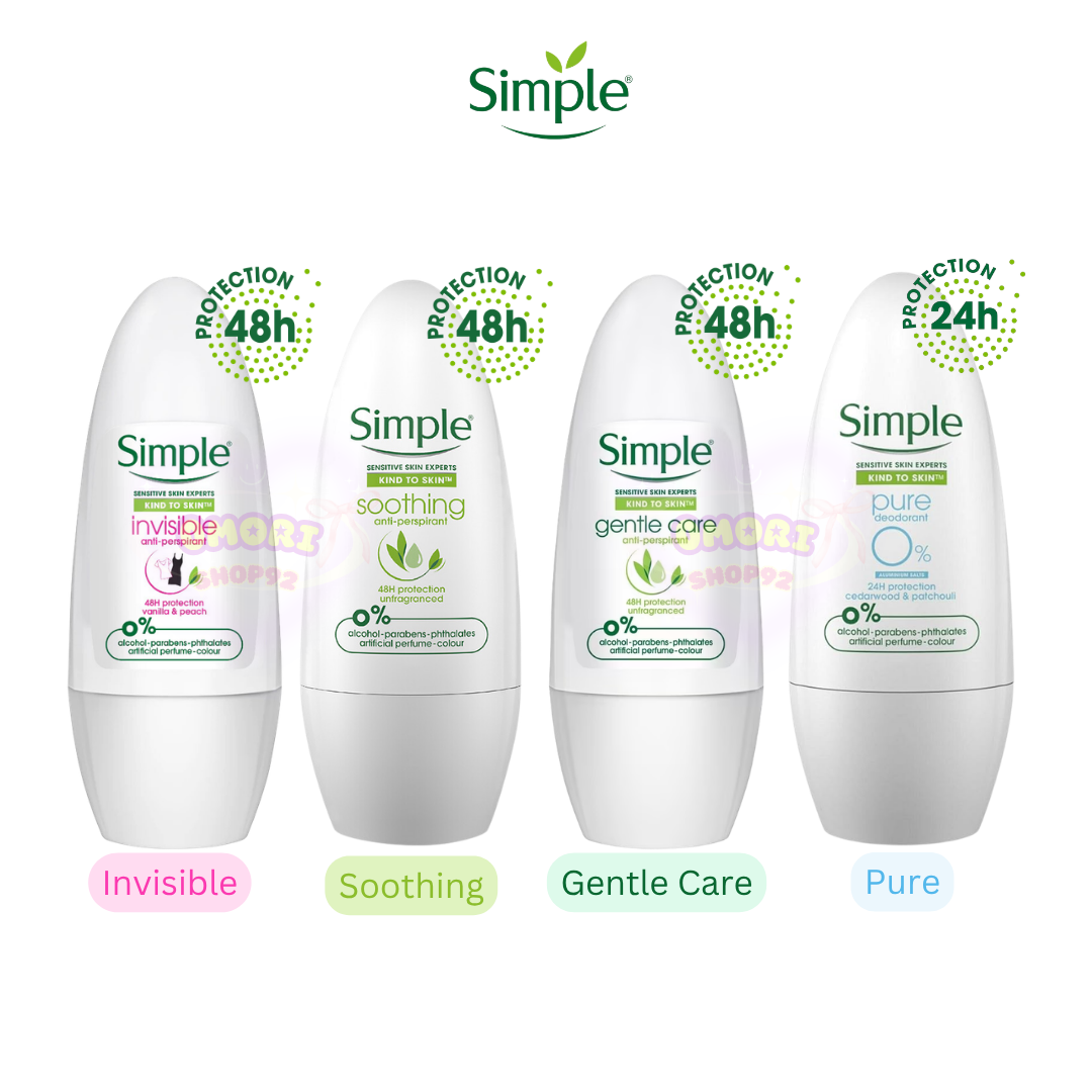 [ของแท้ ส่งเร็ว🔥] โรลออน Simple Rollon Kind to Skin Soothing ,Pure ...