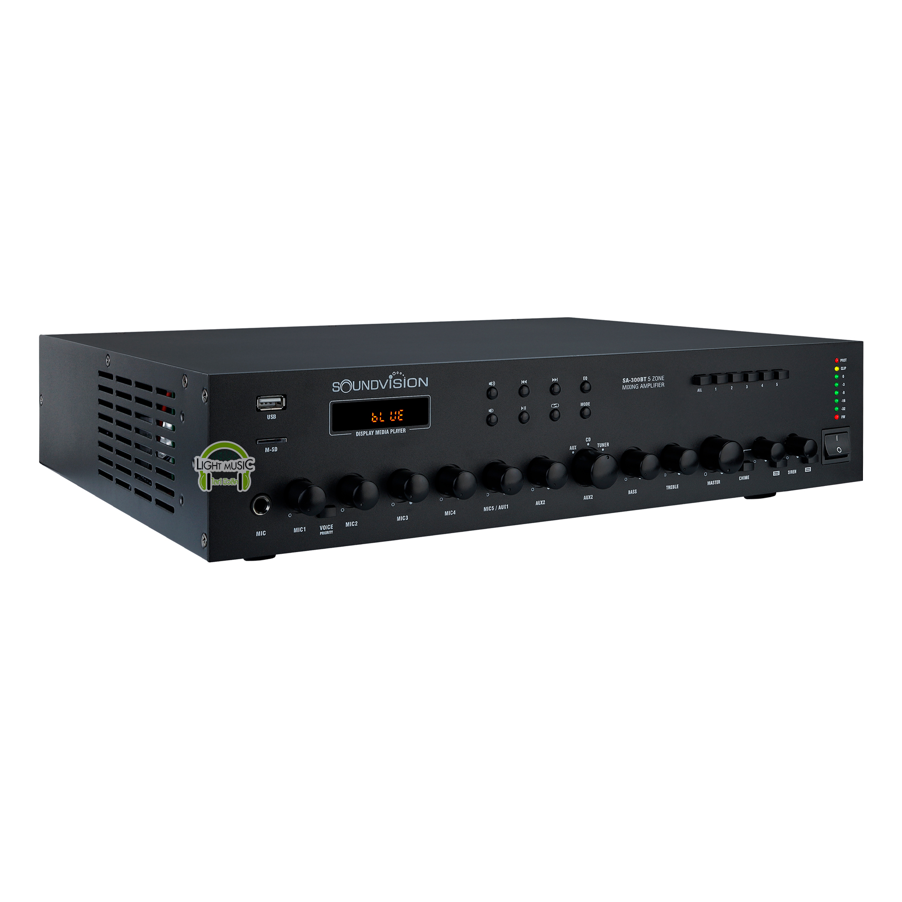 Power Mixer Soundvision SA-300BT 300W เพาเวอร์มิกเซอร์ 7 ช่อง มี Volt ...