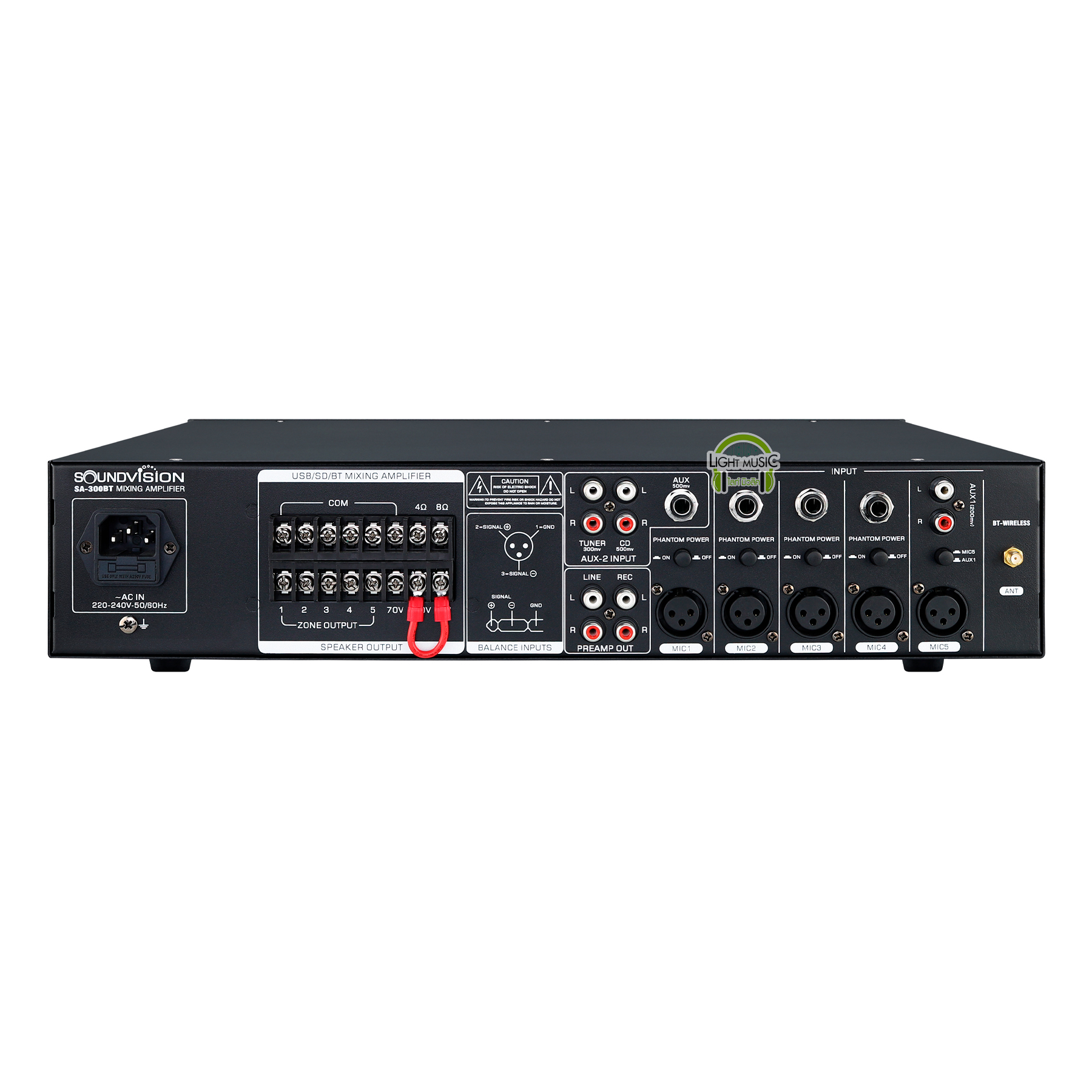 Power Mixer Soundvision SA-300BT 300W เพาเวอร์มิกเซอร์ 7 ช่อง มี Volt ...