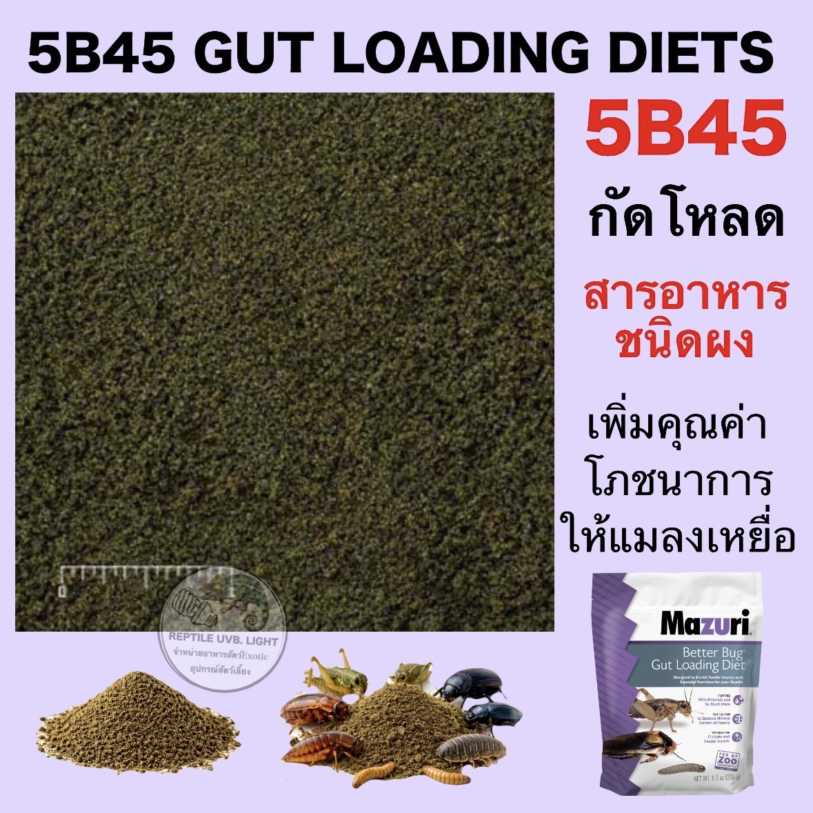 กัดโหลด MAZURI® BETTER BUG® GUT LOADING DIET 5B45 อาหารเสริมเพิ่มคุณค่า ...