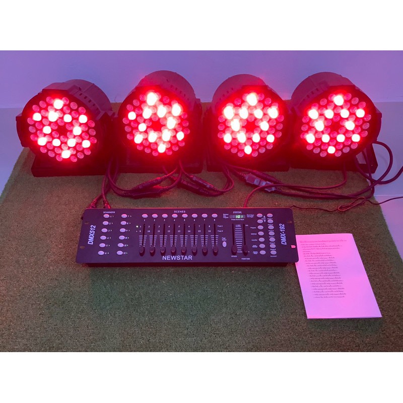 ชุดไฟพาร์led ไฟledหน้าเวทีรุ่นk001 หลอด3in1 มาพร้อมบอร์ดคอนโทรลDMX512 ...