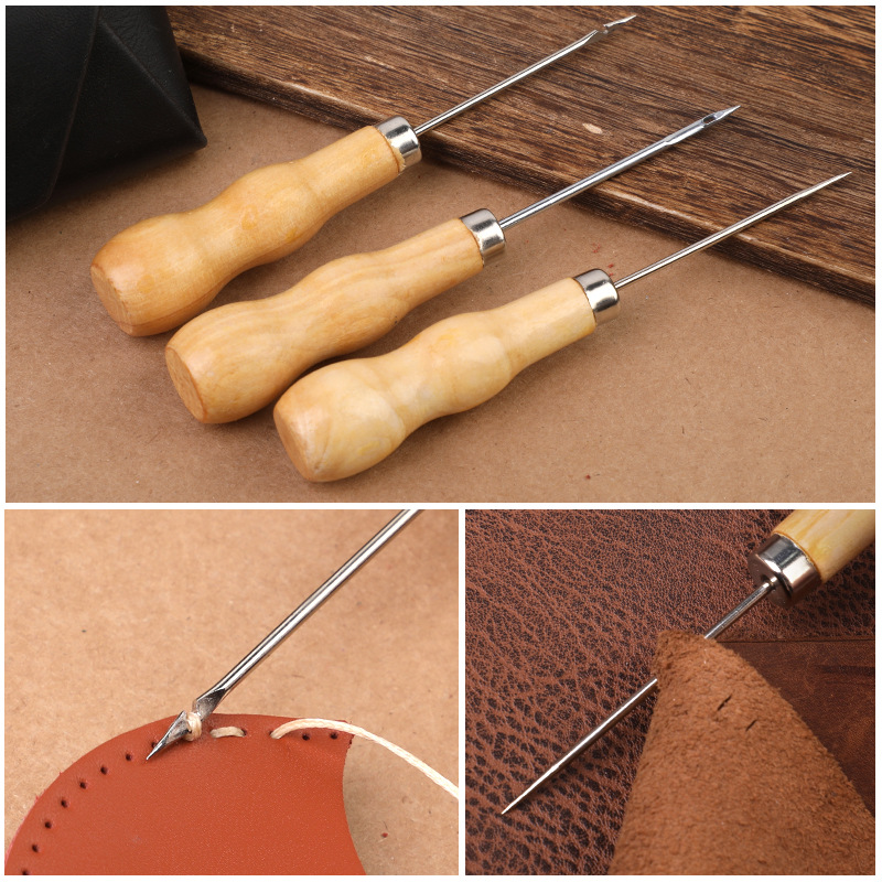 🟤AA🟤 DIY กระบวนการเย็บเข็มกรวยแม่พิมพ์ผ้าใบซ่อมรองเท้าเครื่องเจาะ Awle ...