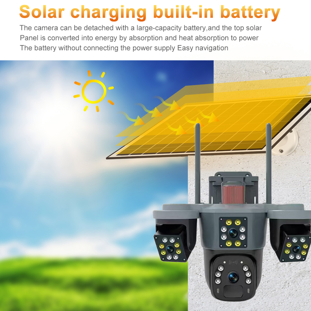 4G-WIFI Camera 12MP 6K 18LED Solar Cell กล้องวงจรปิดใส่ซิม-ไวไฟ โซลาร์ ...