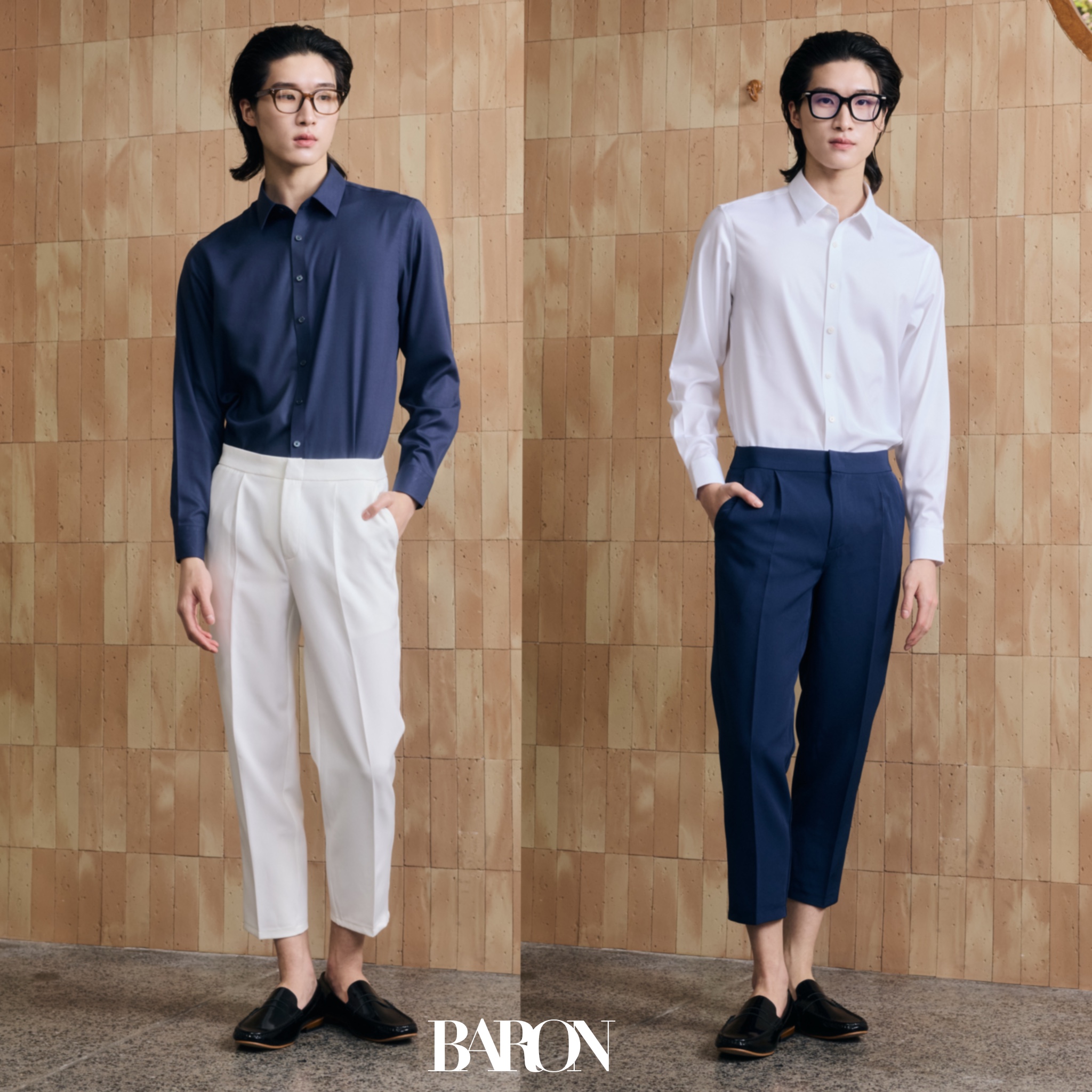[ยอดขายดี พร้อมส่ง] BARON COMMON Pants กางเกงขายาวสแลคขาเต่อ เอวสูง ...