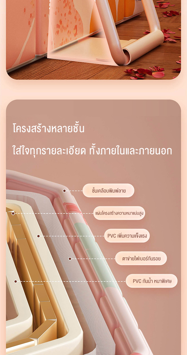 Nearra อ่างอาบน้ำพับได้สำหรับบ้าน 1.2 / 1.5 เมตร รูปร่างยาว ทำให้หนา ...