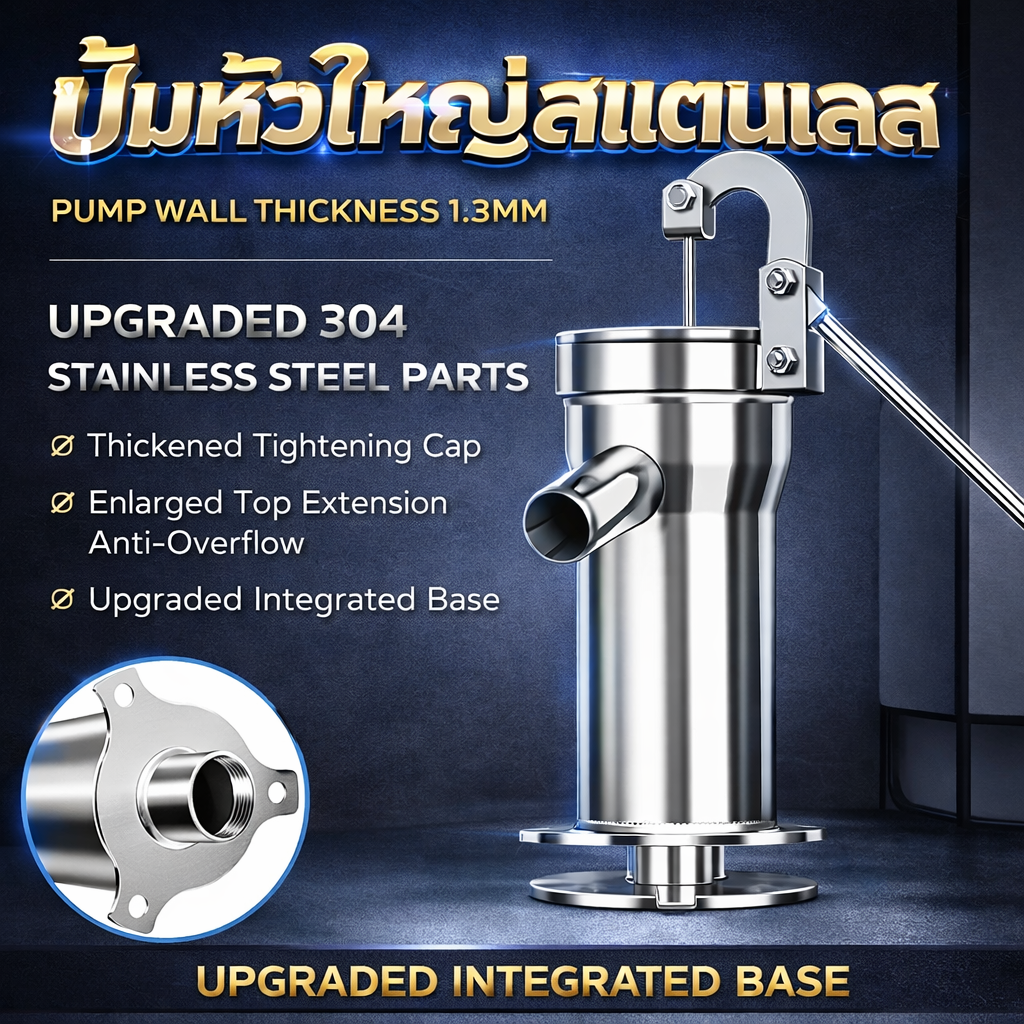 Stainless Steel Manual Well Pump ปั๊มน้ำมือโยก ดูดน้ำจากบ่อบาดาล สำหรับ ...