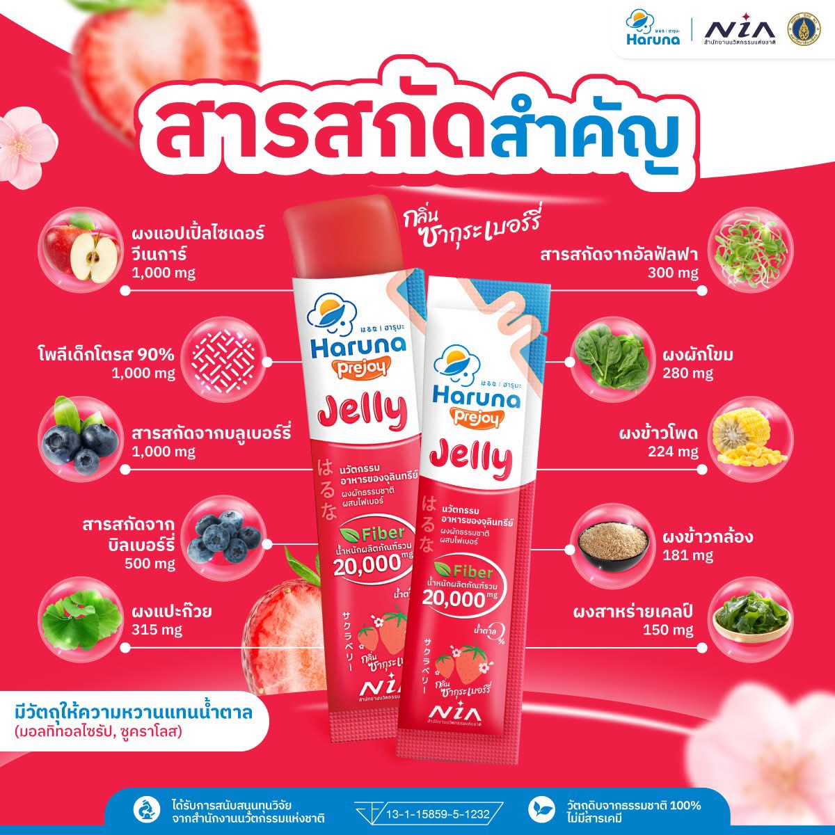 Haruna Prejoy ฮารุนะ เจลลี่ไฟเบอร์ พรีไบโอติก โพรไบโอติก fiber ...
