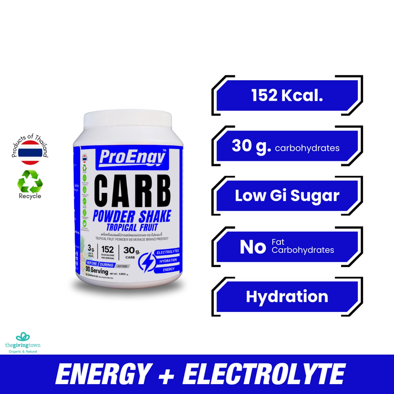 ProEngy Carb Powder Shake คาร์โบไฮเดรตแบบผงชง รสผลไม้รวม โหลดคาร์บ ผง ...