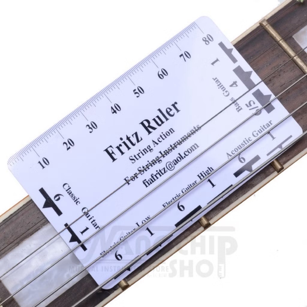 Fritz Rulerเครื่องมือสำหรับช่างทำกีตาร์และผู้เล่นเครื่องสายเพื่อวัดระยะ ...