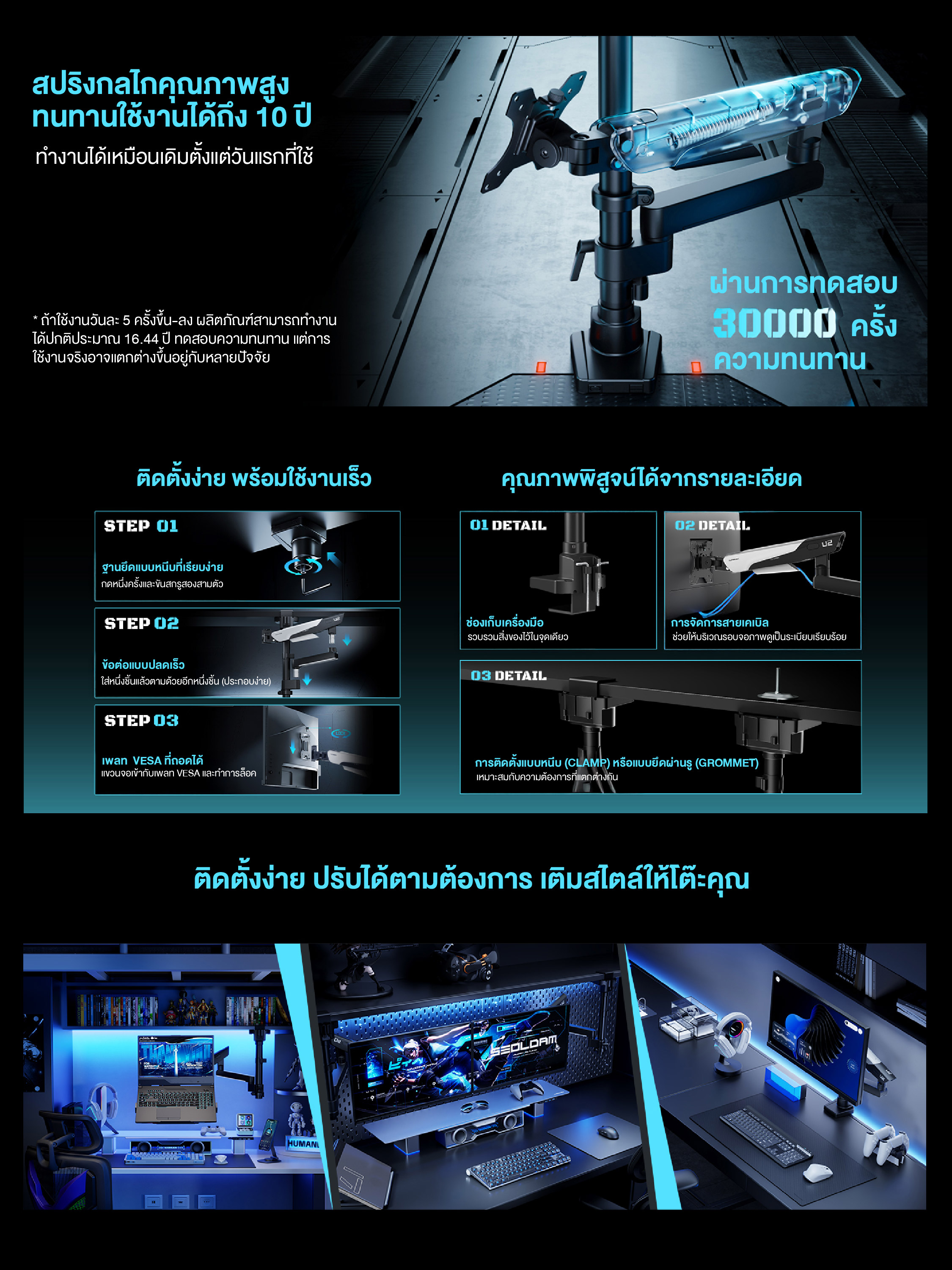 Humanex ขาตั้งจอมอนิเตอร์ Humanex TX02-1PG / TX02-1PB Inverted Gaming ...
