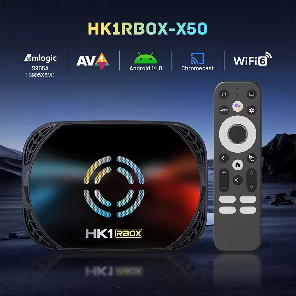 HK1 RBOX X50 แรม4GB/64GB Android 14.0 Amlogic S905X5M 2.4G/5G Wifi6 8K ...