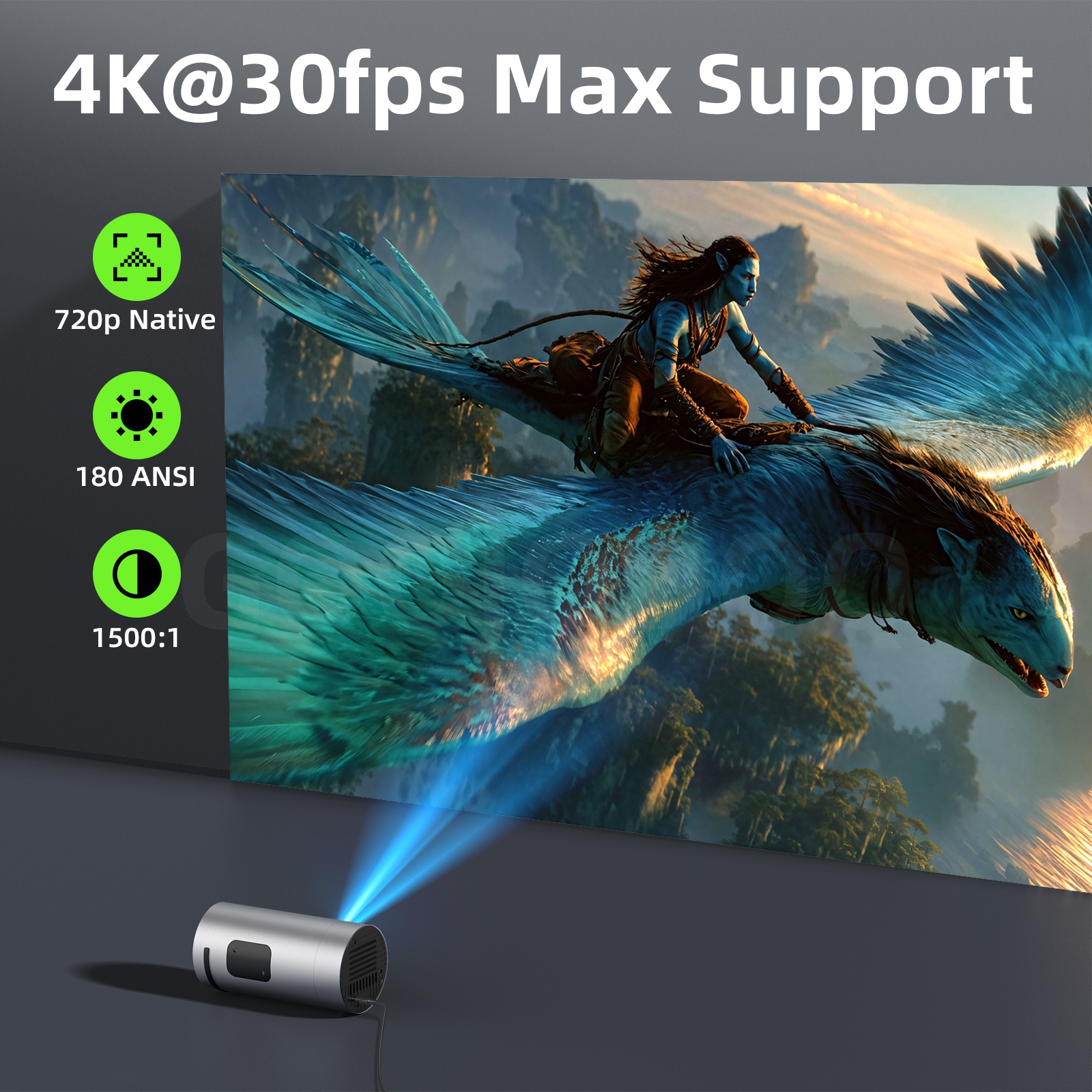 GOOJODOQ โปรเจ็กเตอร์ Type C พกพาได้ Android 13 Projector Bluetooth ...