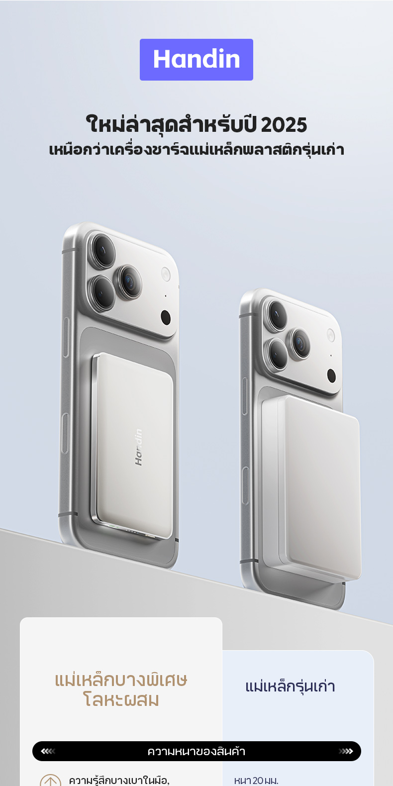 【CCC】Handin Magnetic Powerbank แม่เหล็ก พาวเวอร์แบงค์ Smallest Mini การ ...