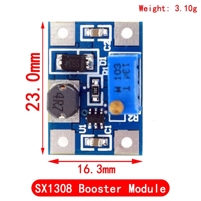 SX1308 Step Up DC-DC 2A บอร์ดแปลงไฟ ปรับแรงดันได้ 2–28V โมดูลบูสเตอร์ ...