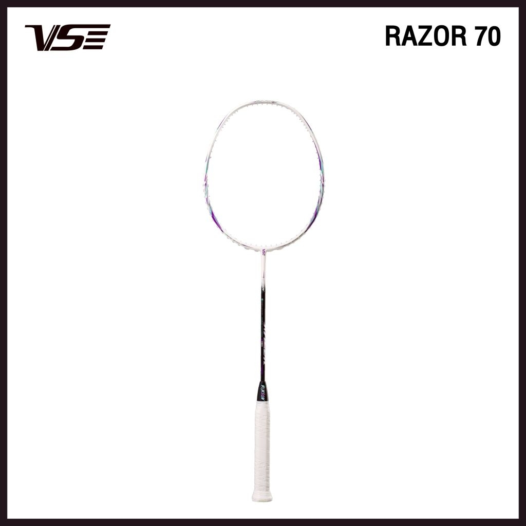VS VENSON ไม้แบดมินตัน รุ่น RAZOR 70 มี 2 สี White-Purple/Purple แถม ...