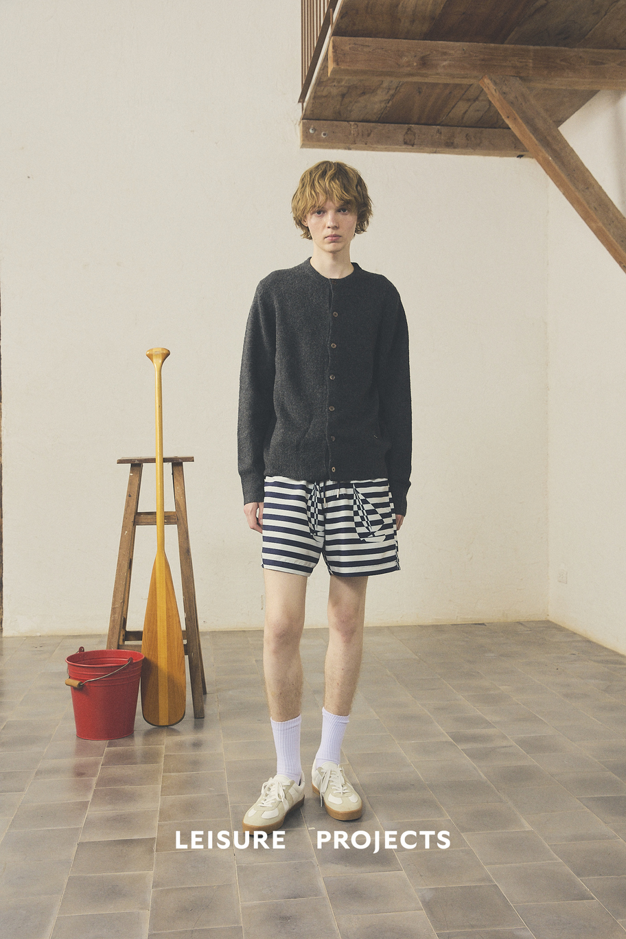 (Leisure Projects) LEISURE CARDIGAN เสื้อคาร์ดิแกนผ้าถักคอตตอนแขนยาวทรง ...