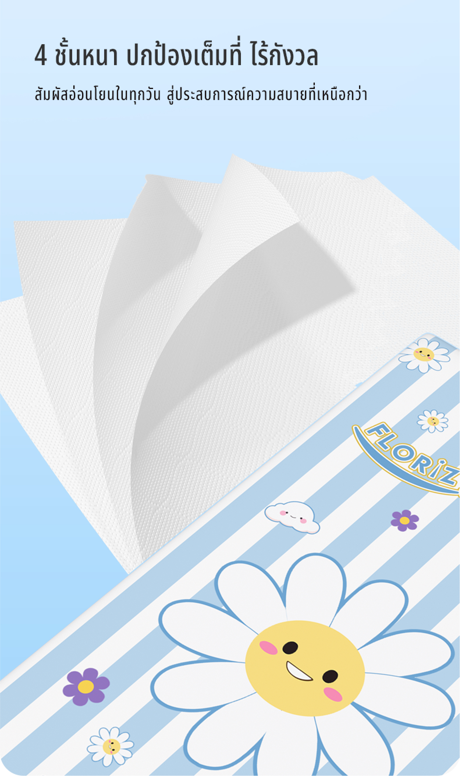 [2 ลัง 12 ห่อ] Floriz Tissue กระดาษทิชชู ฟลอริซ คอมฟอร์ทพรีเมียม แบบ ...