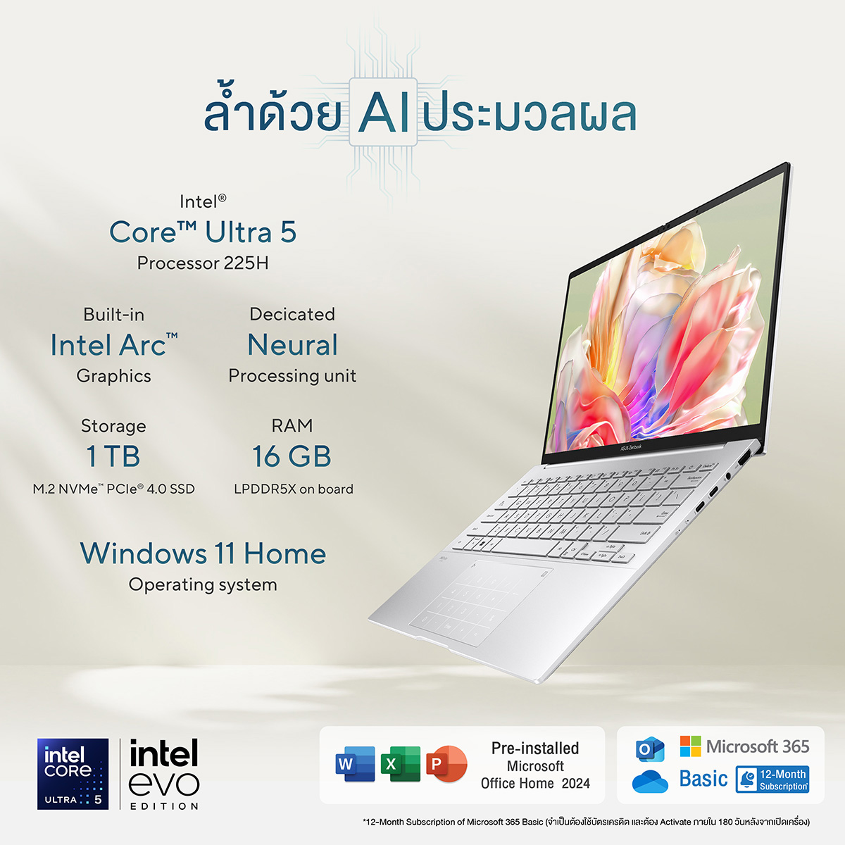 ASUS ZENBOOK 14 UX3405CA-PZ583WA NOTEBOOK (โน้ตบุ๊ค)/ Intel Core Ultra ...
