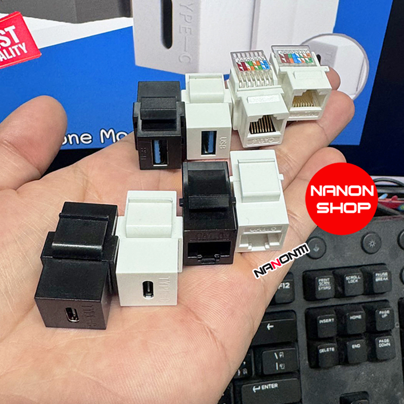 USB TYPE-C RJ45 Keystone Female to Female Jack Coupler Insert Socket ...