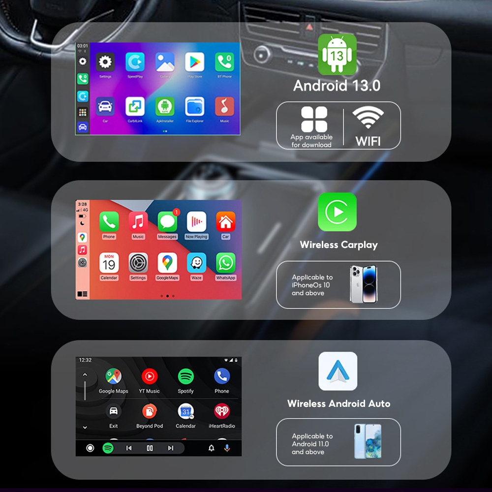 8+64G Wireless CarPlay AI Box Carplay Car ai Box android Video Wired to ...