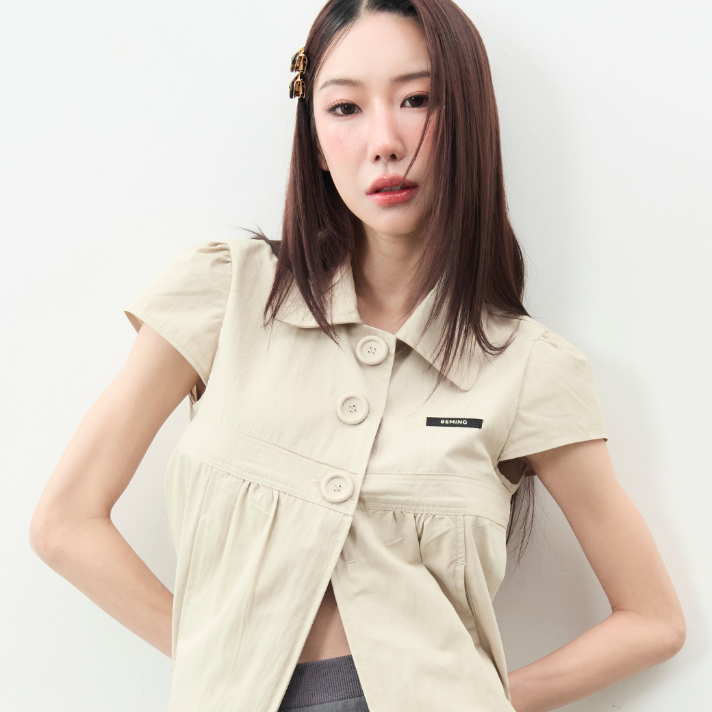 Bemingtop1118(S-2XL)-Puff Vest Top - เสื้อทรงสุภาพ ใส่ง่าย ได้ลุคเรียบ ...