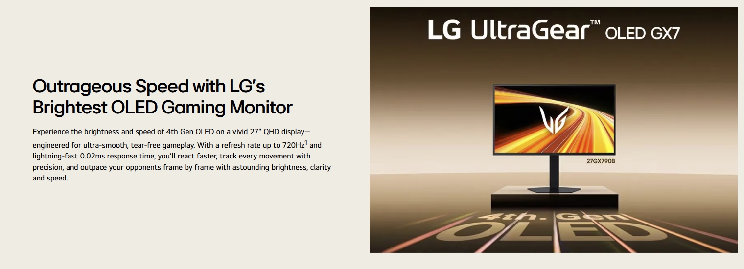 LG UltraGear™ 27" 27GX790B-B 4th Gen RGB Tandem OLED Dual Mode QHD ...