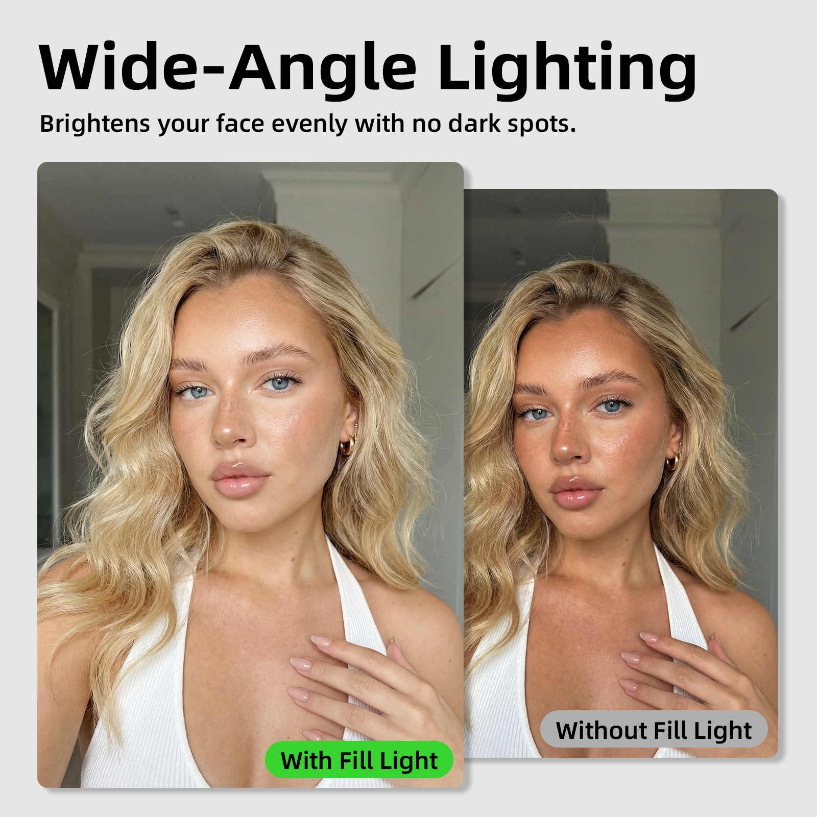 GOOJODOQ Selfie Fill Light 3 Color Modes & 3 Brightness Levels True-to ...